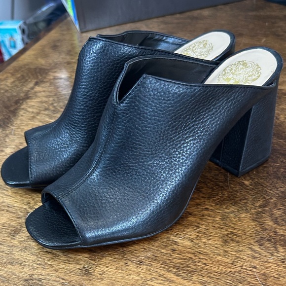 Vince Camuto Black peep toe Leather Heels - Picture 8 of 16